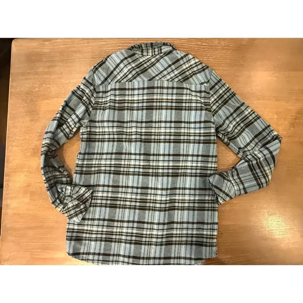 O'NEILL Blue Plaid Flannel Button Down Shirt Kids size XL Surfer Cottage